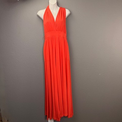 Free People NWT Coral Orange Wide Leg Dani Convertible Open Back Jumpsuit Sz SP