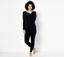 Barefoot Dreams Women's Sleepwear Sz M CozyChic Ultra Lite Top w Black A453890