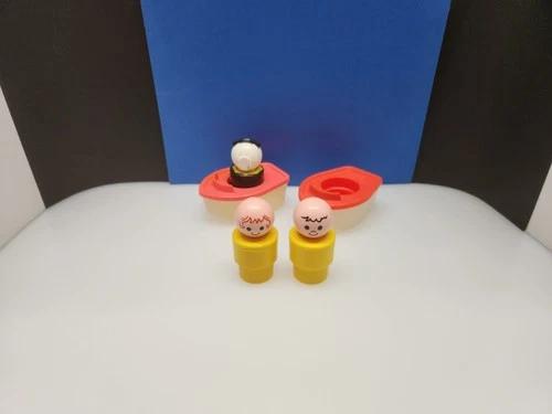 Vintage Fisher-Price Jumbo Little People Lot People Boats Dog