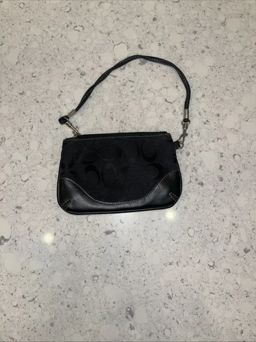 Coach Marsupio da polso in tela firmato donna mini marrone zip 6 5”x4”