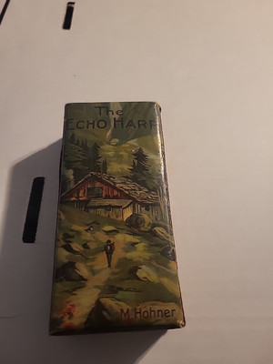 The Echo Harp Harmonica Box ONLY M Hohner Made Germany Antique Vintage Cardboard
