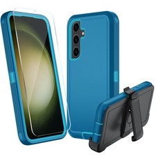 Samsung Galaxy A36 Case Lake Blue Heavy Duty Shockproof Dust-Proof with Belt Cli