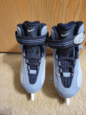 NIKE Flexposite Ice Skates Blue/Gray Hockey Unisex  Youth Size 1