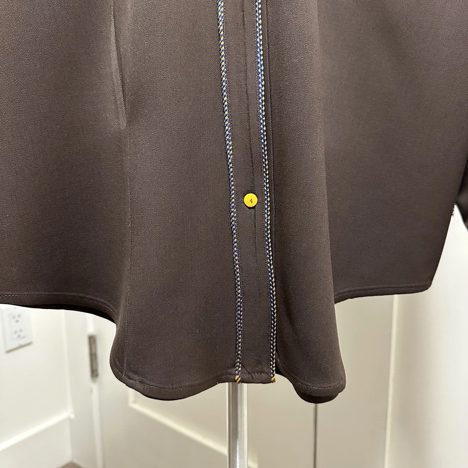 Vintage 40s Gabardine Western Shirt Rodeo Horse Cowgirl Chainstitch Buffalo USA - Image 4 of 4