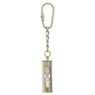 Sanduhr-Schlüsselanhänger Anhänger aus Messing 1,6 x 5,2 cm Sea-Club