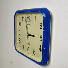 SEIKO OROLOGIO DA MURO VINTAGE ANNI 80 QUARTZ DESIGN MADE IN JAPAN BLU