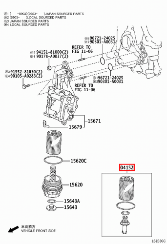 Genuine Lexus LX570 URJ201 3UR 5.7 Petrol Oil Filter w Gasket - Picture 15 of 20