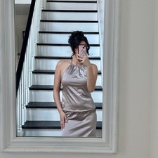 Satin Beaded Two Piece Set Handmade