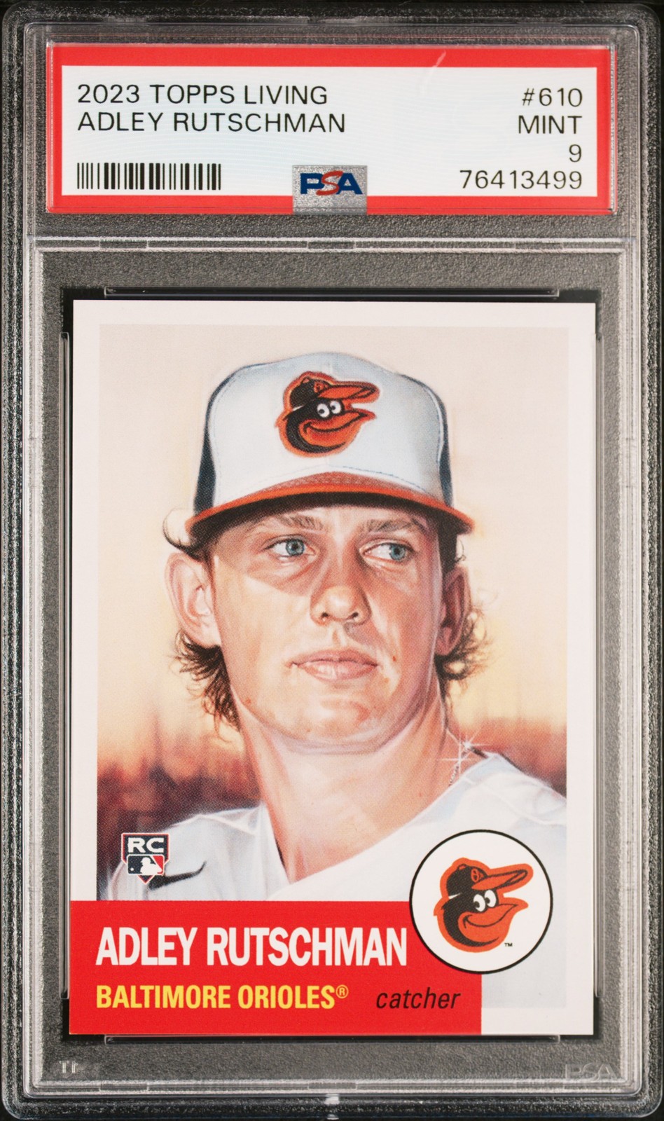 2023 TOPPS LIVING #610 ADLEY RUTSCHMAN ROOKIE RC PSA 9