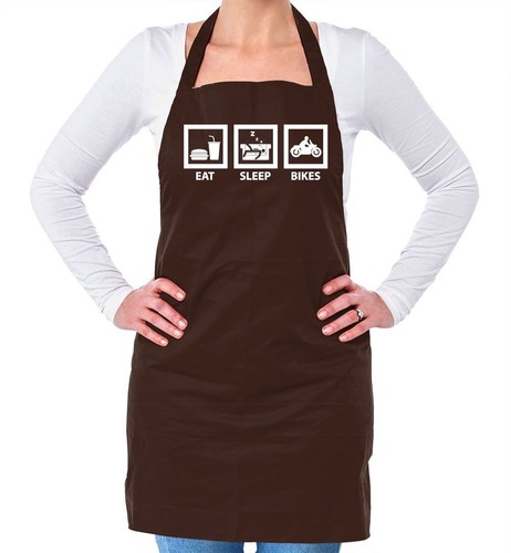 Eat Sleep Bikes Motorbike - Unisex Adult Apron - Cyclist Cycling Biker Biking - 第 1/13 張圖片