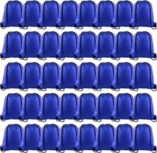40Pcs Blue Drawstring Backpack Bags Sack Drawstring Bags Bulk String Backpack...