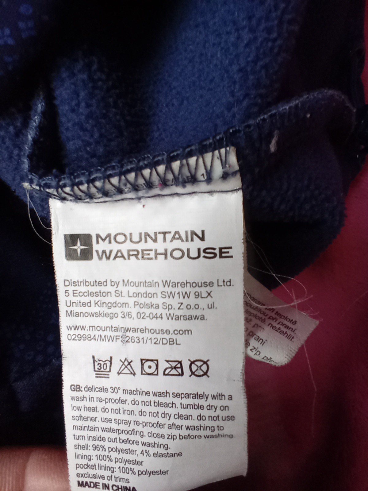 Mountain Warehouse blue patterned full zip Softsh… - image 8