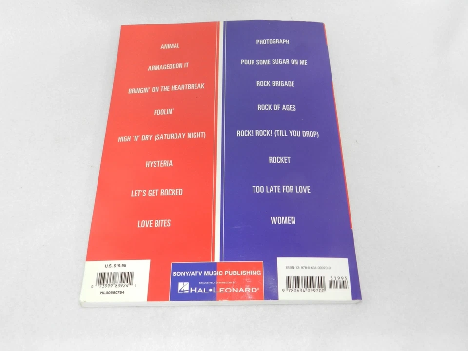 Def Leppard The Best Of Guitar Tab Piano Sheet Music Song Book - Image 2 of 4