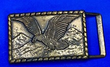 Majestic Eagle Belt Buckle American Americana Usa Biker Mountains Classic
