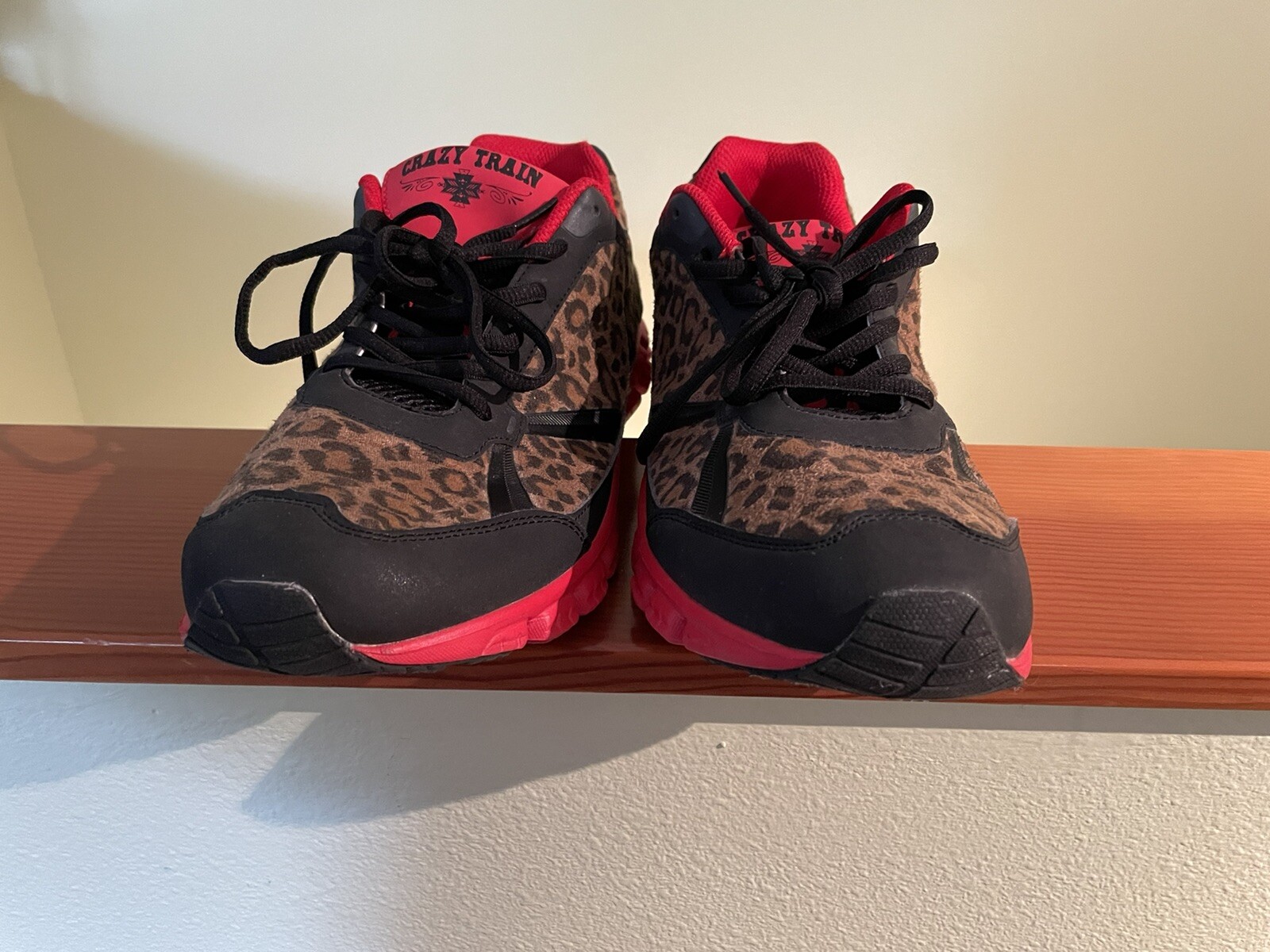 Crazy Train Run Wild Red Brown Leopard Print Runn… - image 2