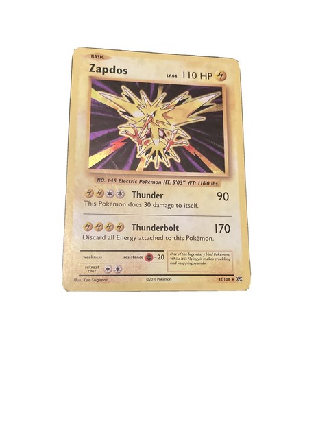 2016 XY RARE Holographic Zapdos 42/108 | eBay