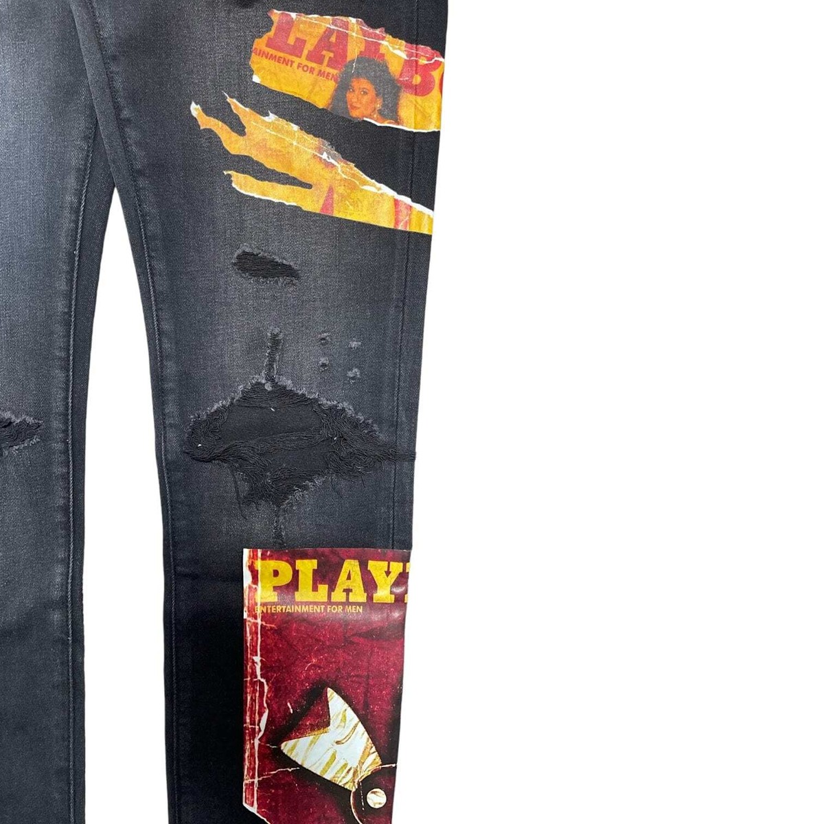 AMIRI×PLAYBOY MAGAZINE JEANS BLACK AMIRI Playboy Magazine Skinny Jean Aged Black Men's - US