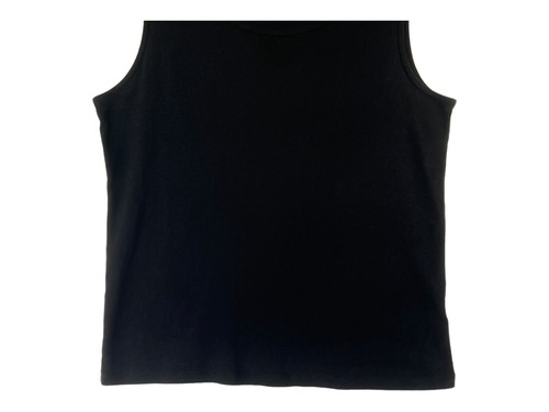 Blusa para mujer Rafaella talla L negra elástica tejida 2 metales cuentas decorativas sin mangas - Imagen 7 de 13