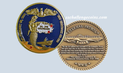USS Grayback SS 208 Submarine Challenge Coin