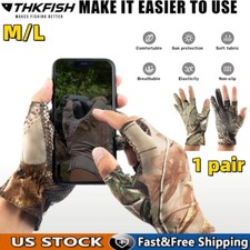 Fishing Gloves Touchscreen 3 Cut Fingers Warm Cold Weather Suitable For Adults