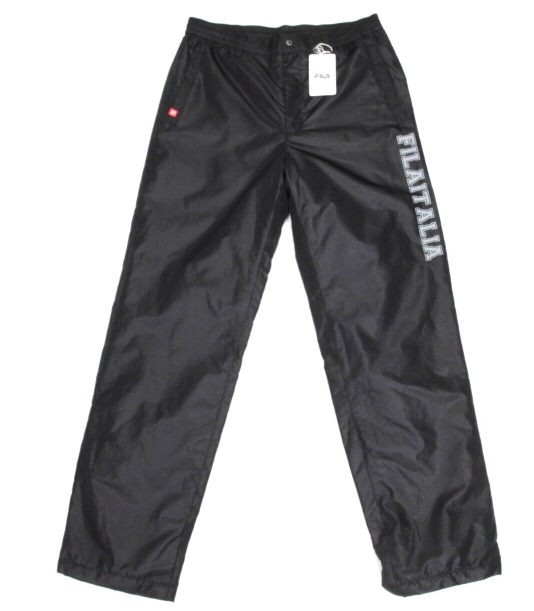 Pantaloni a vento Fila Track uomo M neri pied de poule golf nuovi con etichette vintage anni 90 181