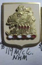 Ejército DI dui SB tornillo atrás Segunda Guerra Mundial 119ª División MOTORCYCLE COMPANY sin sello distintivo