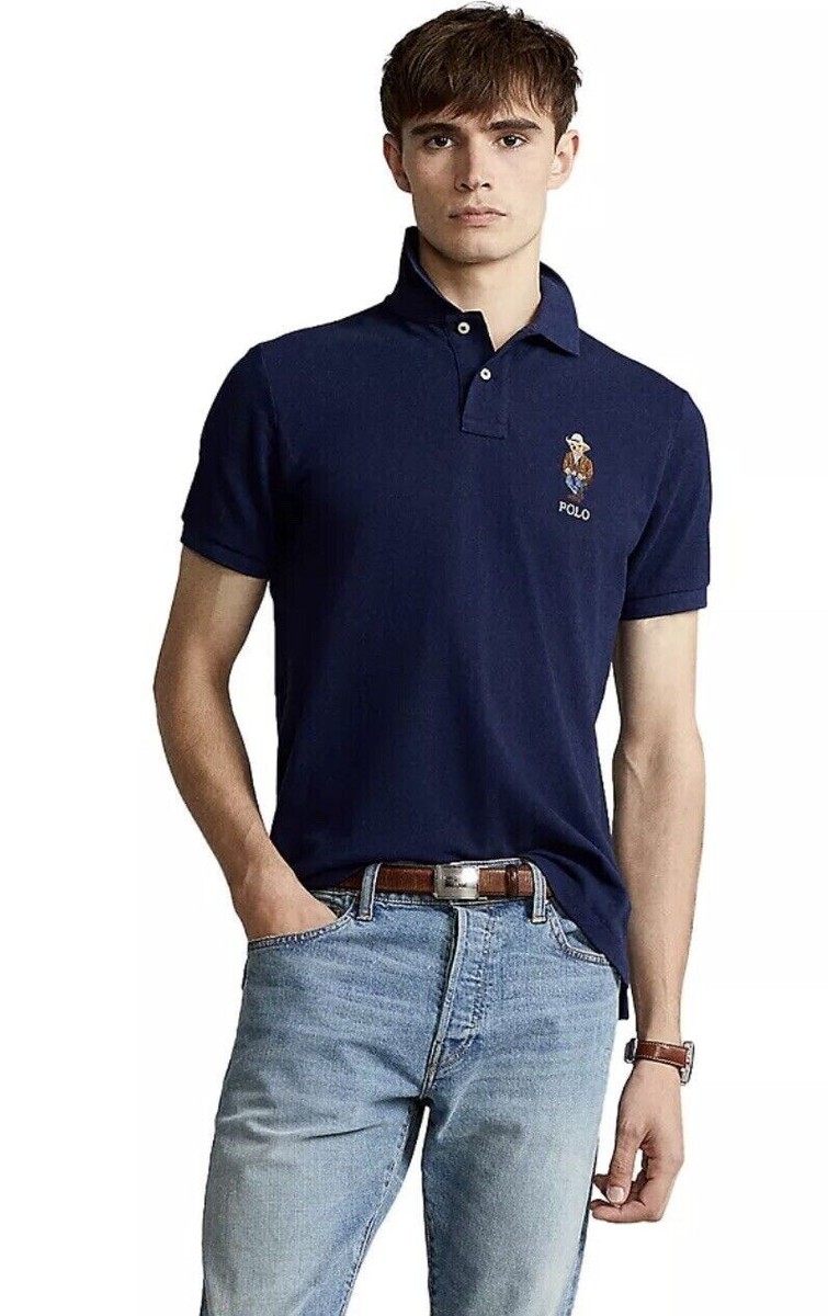Polo Ralph Lauren Mens Classic Western Cowboy Polo Bear Mesh Posh