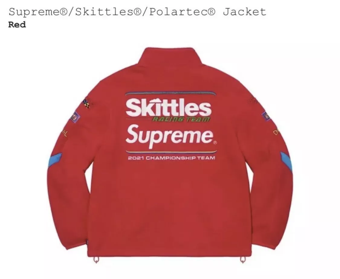 New Red Supreme x Skittles x Polartec Jacket Size Small