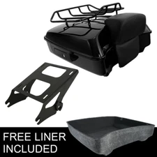 Chopped Pack Trunk W/ Backrest Rack Fit For Harley Touring Road Glide 14-25 US