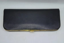 Vintage schwarzes Leder Etui für 3 Schreibgeräte 60er Jahre
