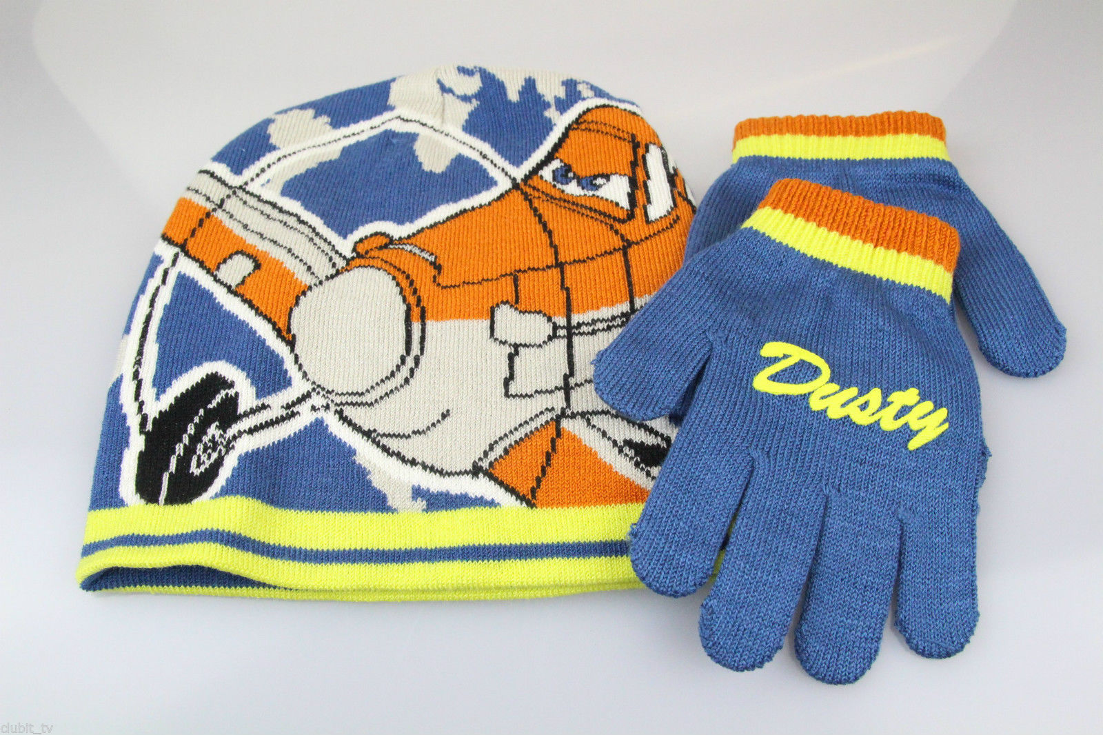 Disney Planes Dusty 2 Piece Childrens Beanie Hat & Gloves Kids Gift Set New