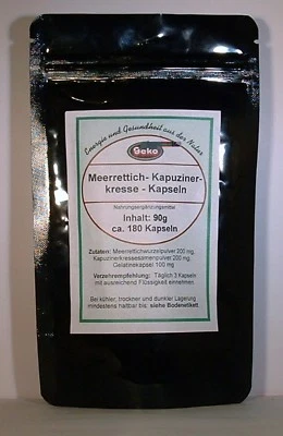GEKO Meerrettich-Kapuzinerkresse-Kapseln 90g ca.180 Kapseln a´500mg OVP #5321