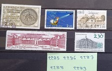 lot  timbres  france oblitérés 1983 n° 2285 2286 2287 2288 2289