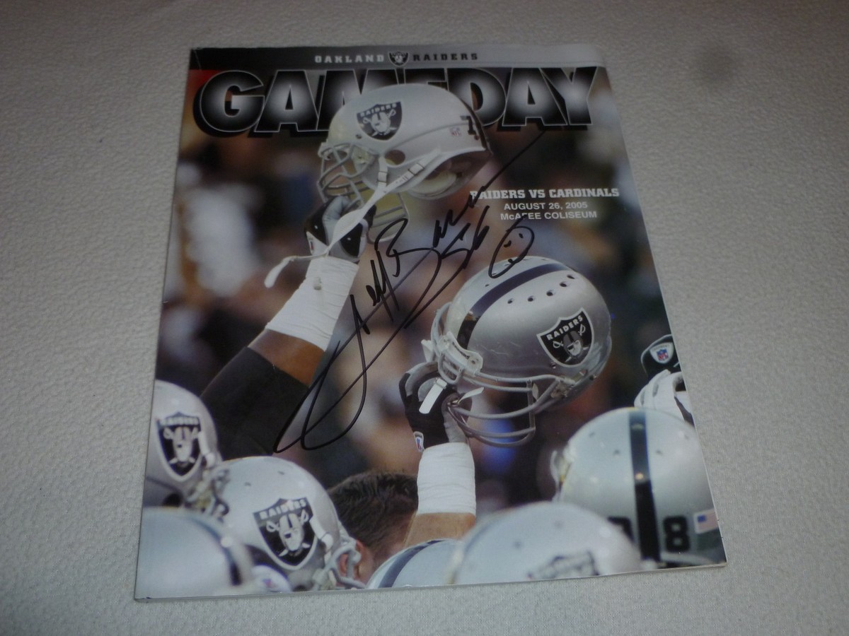 2005 SIGNED OAKLAND RAIDERS GAMEDAY MAGAZINE LINEBACKER JEFF