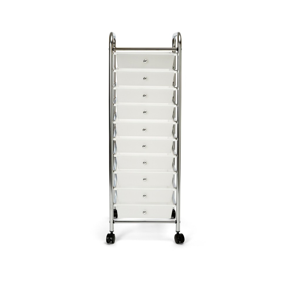 Seville Classics 10-Drawer Organizer Cart, 12.8" W x 15.35" D x 38.2" H ...