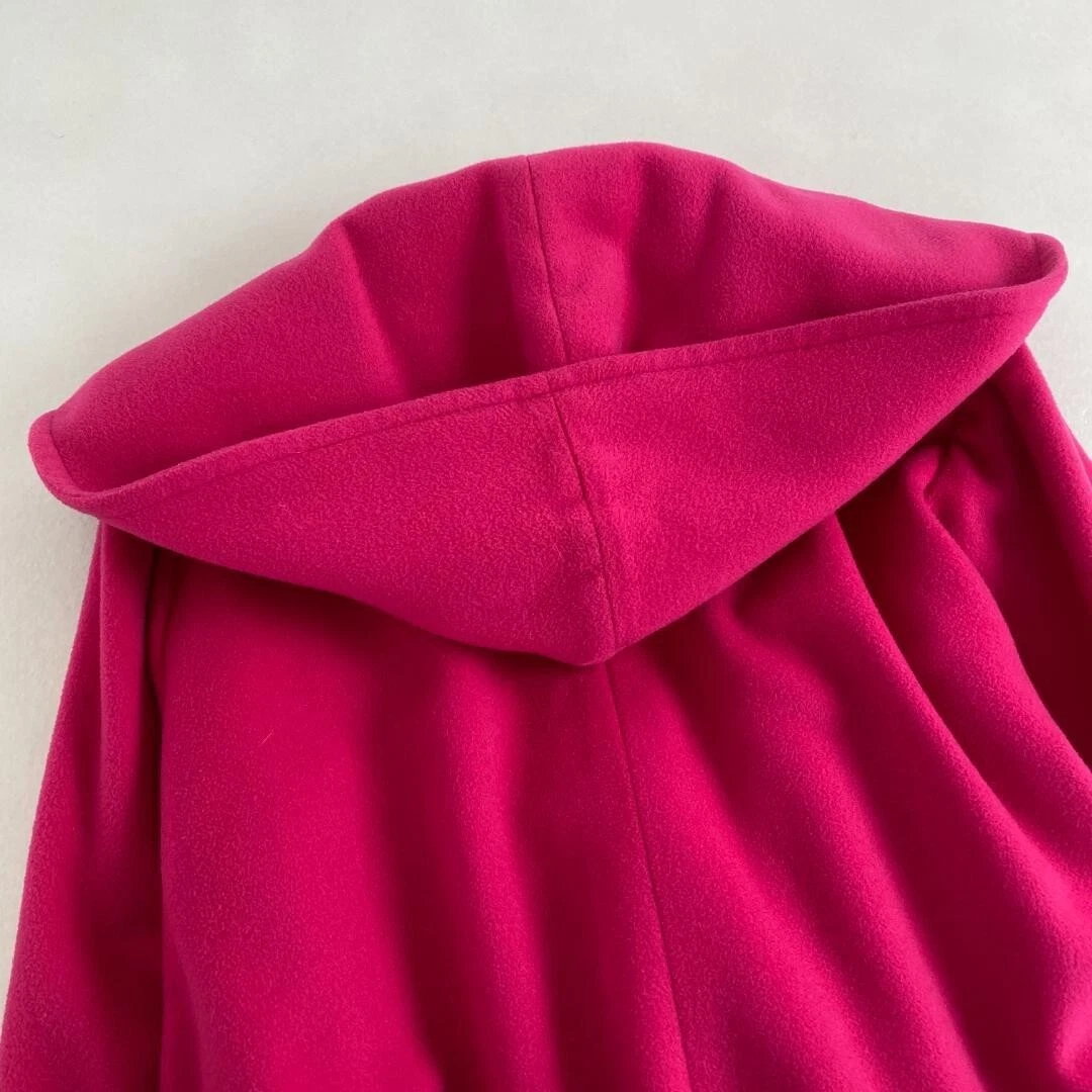 SAINT LAURENT (YSL) w2166 Cappotto Yves Saint Laurent Rosa Love Collar Collare a Scialle Molto Carino 