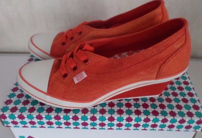 even & ODD  Keilsneaker  Keilabsatz-Sneaker in Turnschuhstyle Orange Gr.42 NEU 