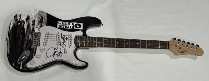 PUBLIC ENEMY SIGNED CUSTOM ELECTRIC GUITAR CHUCK D FLAVOR FLAV JSA COA