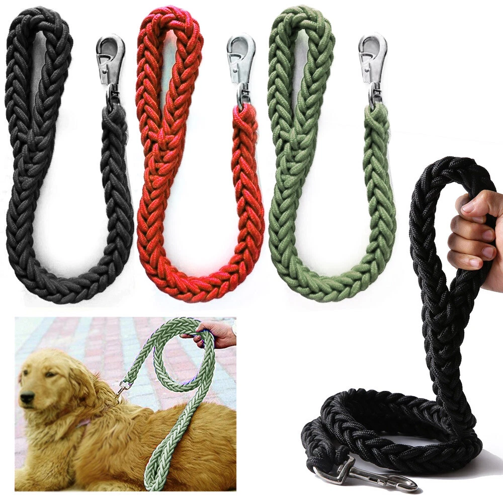 1 Heavy Duty Dog Leash Braided Thick Lead Rope Medium Large Breed Strong  Hold