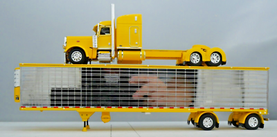 DCP 1/64 Yellow Chrome Peterbilt 389 Utility Refrigerated Trailer