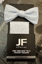 Light Blue Bow Tie And Pocket Square