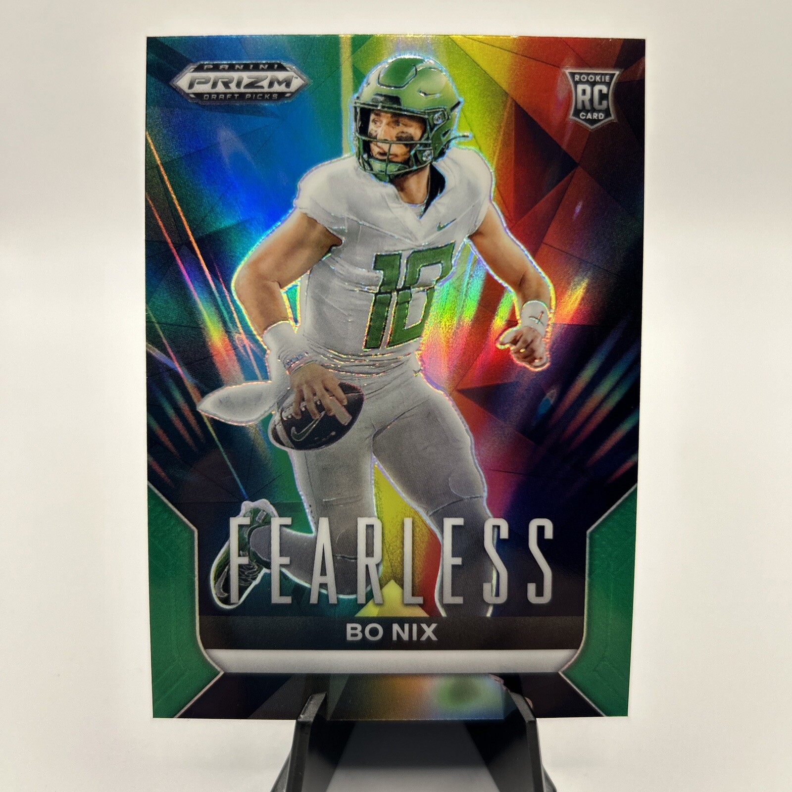 2024 Prizm Draft Picks Bo Nix RC Fearless Green Prizm Parallel