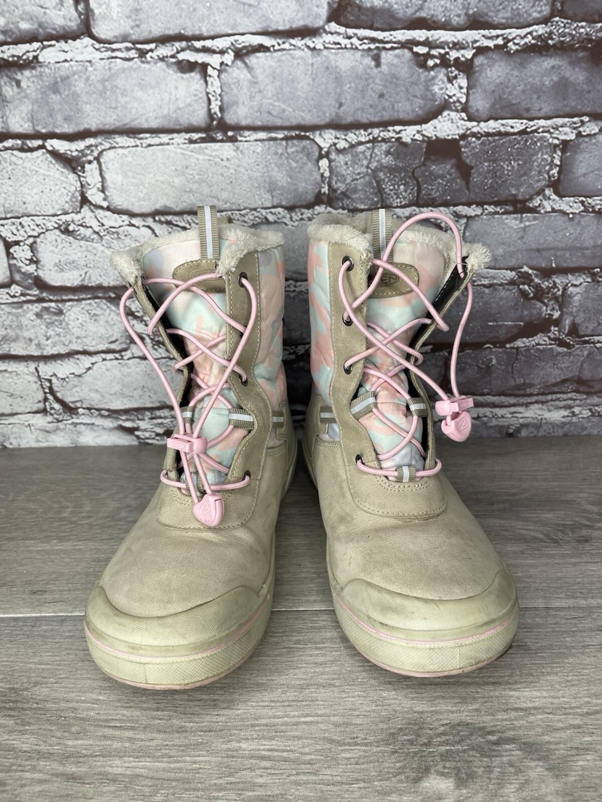 Stivali mimetici Keen Kelsa alti impermeabili rosa talpa con coulisse donna taglia 5M US 37EU