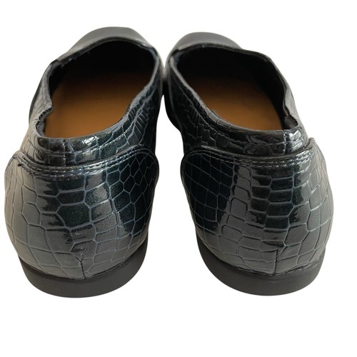 Comfort View Leisa Flat Women's Loafers 10M Blue Croc Faux Patent Leather Shoes - Picture 8 of 17
