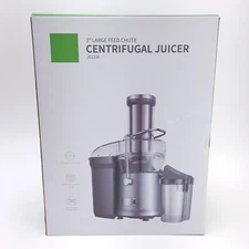GDOR Centrifugal Juicer JE2106 Black Silver 3" Large Feed Titanium 1200W Motor