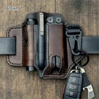 Multitool Flashlight Sheath Belt Leather EDC Pocket Organizer Pen Key Holder #