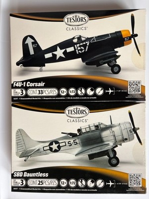 Testors 1/72 F4U-1 Corsair and 1/72 SBD Dauntless Model Kit 10% off for 3 more