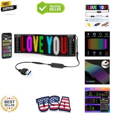 Scrolling Bright Advertising LED Signs, Flexible USB 5V LED Car Sign Bluetoot...