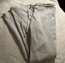 Women  s Grey  White Jogger Pants Size S Drawstring Excellent Condition