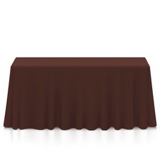 10 Pack 90" x 132" Rectangular Polyester Fabric Tablecloths - Chocolate